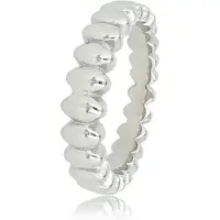 My Bendel - Zilverkleurige Ring met Ovaaltjes - Subtiele Elegante Details - met Luxe Cadeauverpakking | Sieraden Voor Dames | Maat 21.00 Mm / Maat 66