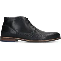 Manfield Zwarte leren veterboots | Maat 46