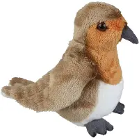 Ravensden Pluche knuffel dieren Roodborstje vogel van 19 cm - Vogel knuffels