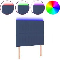 vidaXL Hoofdbord LED 90x5x118/128 cm stof blauw