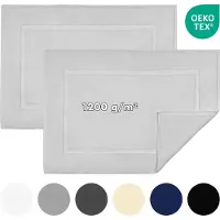Jacobson - Badmat 50x80 cm - set van 2 - Douchemat - Vloermat - Licht grijs