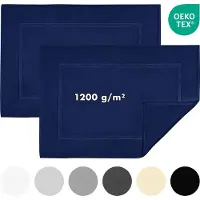 Jacobson - Badmat 50x80 cm - set van 2 - Douchemat - Vloermat - Donkerblauw