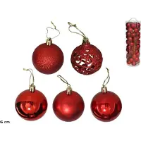 Gerimport Kerstballen Set - 50 Stuks Rode Kerstballen - Onbreekbare Kerstballen - Kerstdecoratie Mix - Kerstboom Versiering - Kunststof Kerstballen - Rood