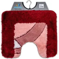 Wicotex - Toiletmat Bordeaux - Antislip onderkant - WC mat met uitsparing - Afmeting 50x60cm