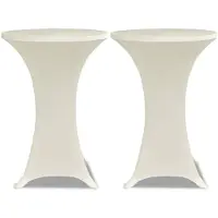 vidaXL Statafelhoes Stretch Ø80cm Crème (2 stuks)