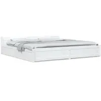 vidaXL Bedframe met lades wit 180x200 cm Super King Size