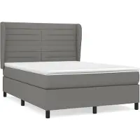 vidaXL Boxspring met matras stof donkergrijs 140x200 cm