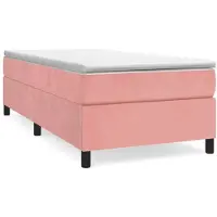 vidaXL Boxspring bed fluweel roze 100x200 cm