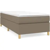 vidaXL Boxspring met matras stof taupe 80x200 cm