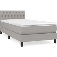 vidaXL Boxspring met matras stof lichtgrijs 90x190 cm