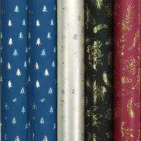 Benza ALASKA Metallic assortiment cadeaupapier inpakpapier voor kerst - 150 x 70 cm - 5 rollen