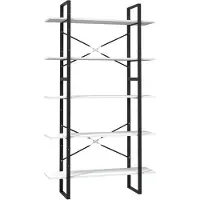 vidaXL Boekenkast met 5 schappen 100x30x175 cm grenenhout wit