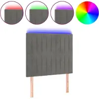 vidaXL Hoofdbord LED 90x5x118/128 cm fluweel lichtgrijs