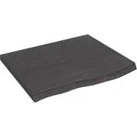 vidaXL Wastafelblad 60x50x(2-4) cm behandeld massief hout donkerbruin