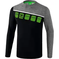 Erima sportshirt 5 C longsleeve polyester grijs/zwart