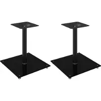 vidaXL Luidsprekerstandaards 2 st 1 pijler gehard glas zwart