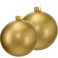 Christmas Decoration Opblaasbare decoratie kerstballen - mega groot - 2x st - 45 en 65 cm - goud