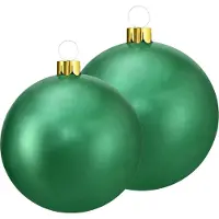 Christmas Decoration Opblaasbare decoratie kerstballen - mega groot - 2x st - 45 en 65 cm - groen