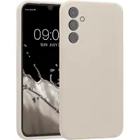 Kwmobile telefoonhoesje geschikt voor Samsung Galaxy A34 5G - TPU backcover met siliconen coating - Smartphone case in mat crème