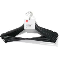 HEMA Kledinghangers zwart hout - 6 stuks (zwart)