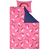 HEMA Kinderdekbedovertrek - Zacht Katoen - 140 X 200 - Roze Regenbogen (roze)