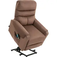 HOMCOM HOMdotCOM Relax-fauteuil met opstahulp en massagefunctie 79 cm x 97 cm x 103 cm bruin
