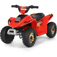 Costway 6V Elektro Kinderquad Mini Elektroquad Kinderauto 73 x 40 x 44,5 cm rood