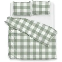 Heckett & Lane Dekbedovertrek Quattro di Lino - Groen 200 x 200/220 cm
