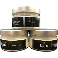 Bam kaarsen - 3 geurkaarsen - eucalyptus - 40 branduren per kaars - op basis van zonnebloemwas - moederdag - cadeau - vegan