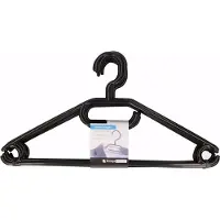 Storage solutions Kledinghangers met broekstang - 8x - kunststof - zwart - 40 x 21 cm