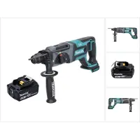 Makita Boormachine + slagboor, DHR 241 T1 Accuboormachine 18 V 2,0 J SDS plus + 1x oplaadbare accu 5,0 Ah - zonder oplader (Oplaadbare batterij)