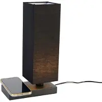REALITY IMPORT Zwarte schemerlamp Haley met Qi charger