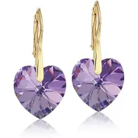 Montebello Oorbellen Noor HG115 - Swarovski Hart - 925 Zilver Verguld - Ø14mm - 30mm