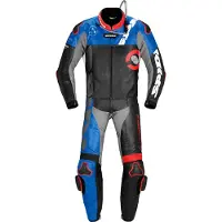 Spidi DP-Progressive Tour, lederen pak 2st. ,Zwart/Rood/Blauw/Grijs ,54