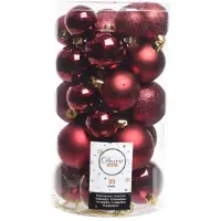 Décoris Kerstbal Bordeaux D 4 / 5 / 6 Cm 30 Stuks