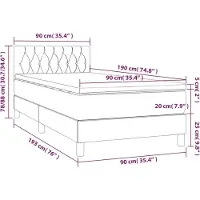 vidaXL Boxspring met matras stof lichtgrijs 90x190 cm