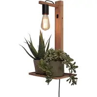Good&Mojo Wandlamp Flores, hout licht, Woon-/ Eetkamer, Bamboe, Wandlamp hout