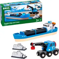 BRIO Freight Ship And Crane (33534) Transparant Kinderen