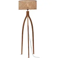 Good&Mojo Vloerlamp Java, hout licht, Woon-/ Eetkamer, Bamboe, vloerlamp hout