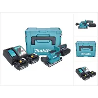 Makita DBO 382 RMJ Akku Schwingschleifer 18 V 93 x 185 mm Brushless + 2x Akku 4,0 Ah + Ladegerät +
