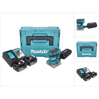 Makita DBO 484 RFJ Accu vlakschuurmachine 18 V 112 x 102 mm + 2x accu 3.0 Ah + lader + Makpac