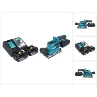 Makita DBO 382 RT Akku Schwingschleifer 18 V 93 x 185 mm Brushless + 2x Akku 5,0 Ah + Ladegerät