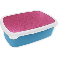 MuchoWow Broodtrommel Blauw - Lunchbox - Brooddoos - Roze - Abstract - Design - 18x12x6 cm - Kinderen - Jongen