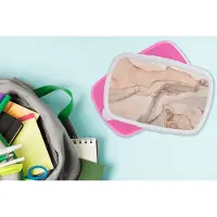 MuchoWow Broodtrommel Roze - Lunchbox - Brooddoos - Marmer - Roze - Rosé - 18x12x6 cm - Kinderen - Meisje