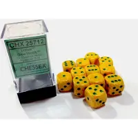 Chessex Lotus Gespikkeld D6 16mm Dobbelsteen Set (12 stuks)