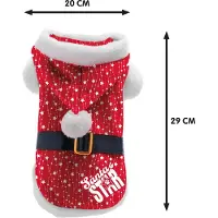 Plenty Gifts Kerst hondenjas santa's star rood