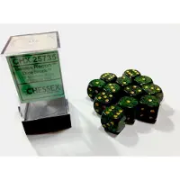 Chessex Golden Recon Gespikkeld D6 16mm Dobbelsteen Set (12 stuks)