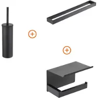 Guido Gusto Toilet accessoires set Mat zwart exclusief met beugel