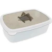 MuchoWow Broodtrommel Wit - Lunchbox Het Puttertje - Schilderij - Fabricius - Oude Meester - Brooddoos 18x12x6 cm - Brood lunch box - Broodtrommels voor kinderen en volwassenen