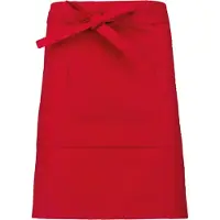 Kariban Awesome-Gifts - Professionele Horeca Sloof - K899 Bistro schort - Heupschort - Serveerschort - unisex - halflang - 90 x 50 cm - per 10 stuks - onbedrukt - Rood